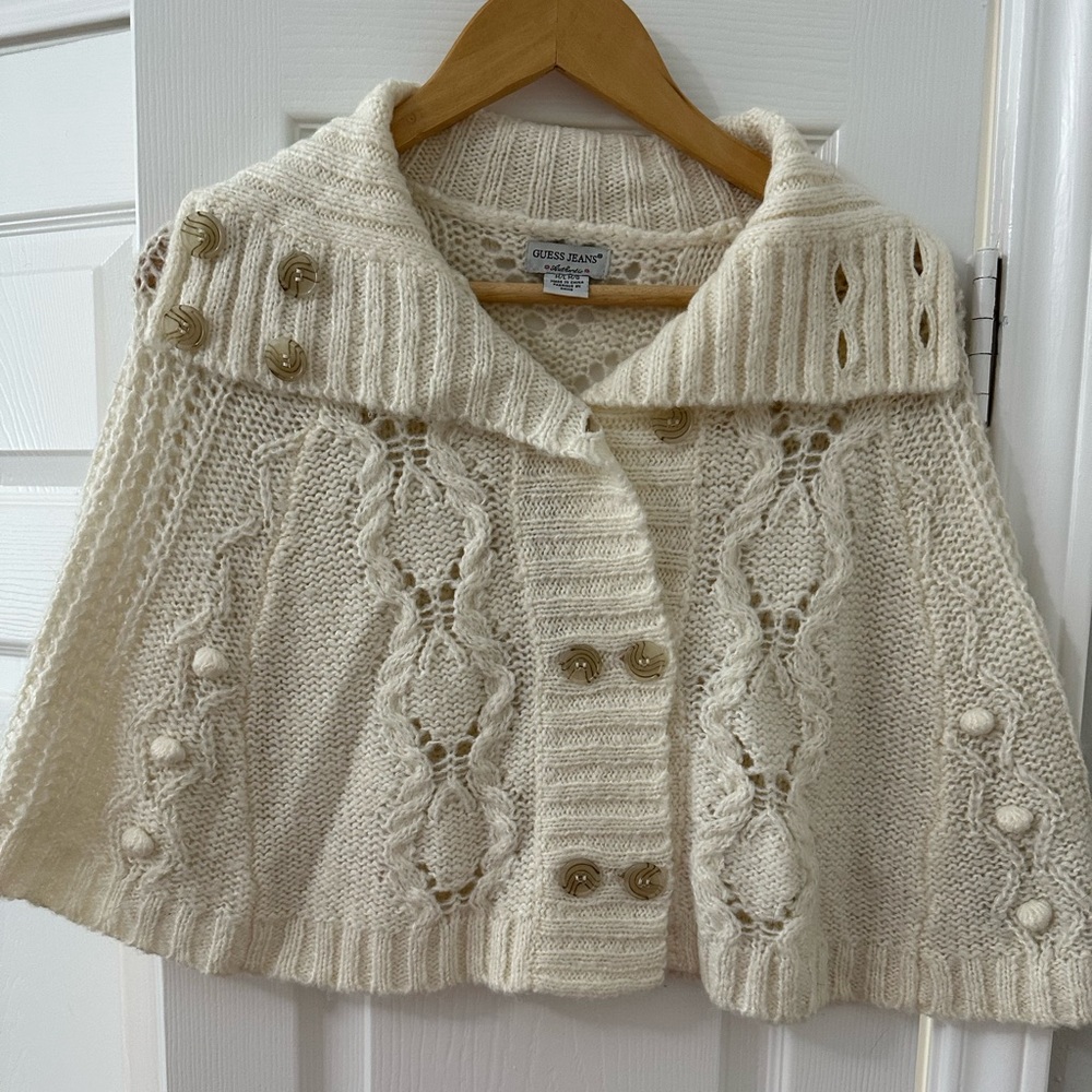 Guess cream poncho sweater